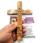 Hand-Carved Olive Wood Dove Cross Wall Decor