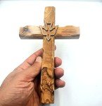 Hand-Carved Olive Wood Dove Cross Wall Decor