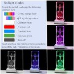 3D Crystal Jesus Cross Statue Decorative Gift