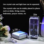 3D Crystal Jesus Cross Statue Decorative Gift