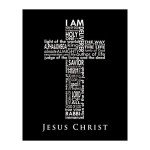 Names of Jesus Cross Wall Art Print - 8x10