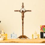 Jesus Crucifix Table Cross with Stand, Copper 10
