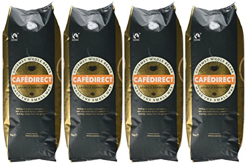 Fairtrade Arabica Espresso Coffee Beans, 4 Pack