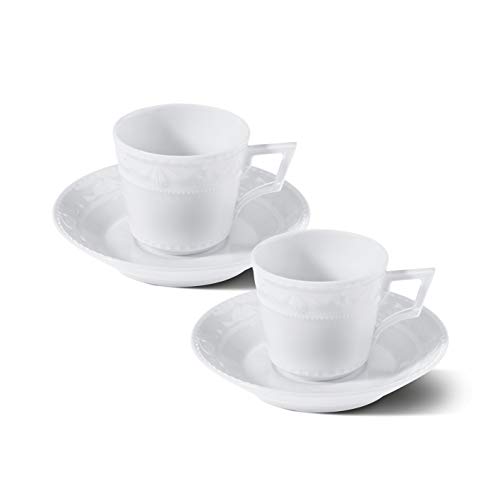 Handmade White Porcelain Espresso Cups Set