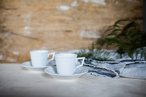 Handmade White Porcelain Espresso Cups Set