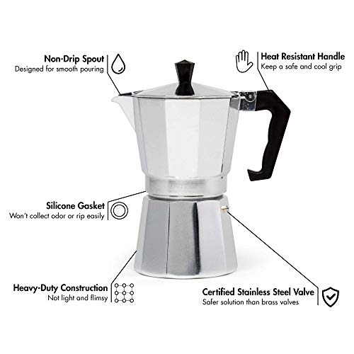 Classic Moka Pot for Italian & Cuban Café Brewing