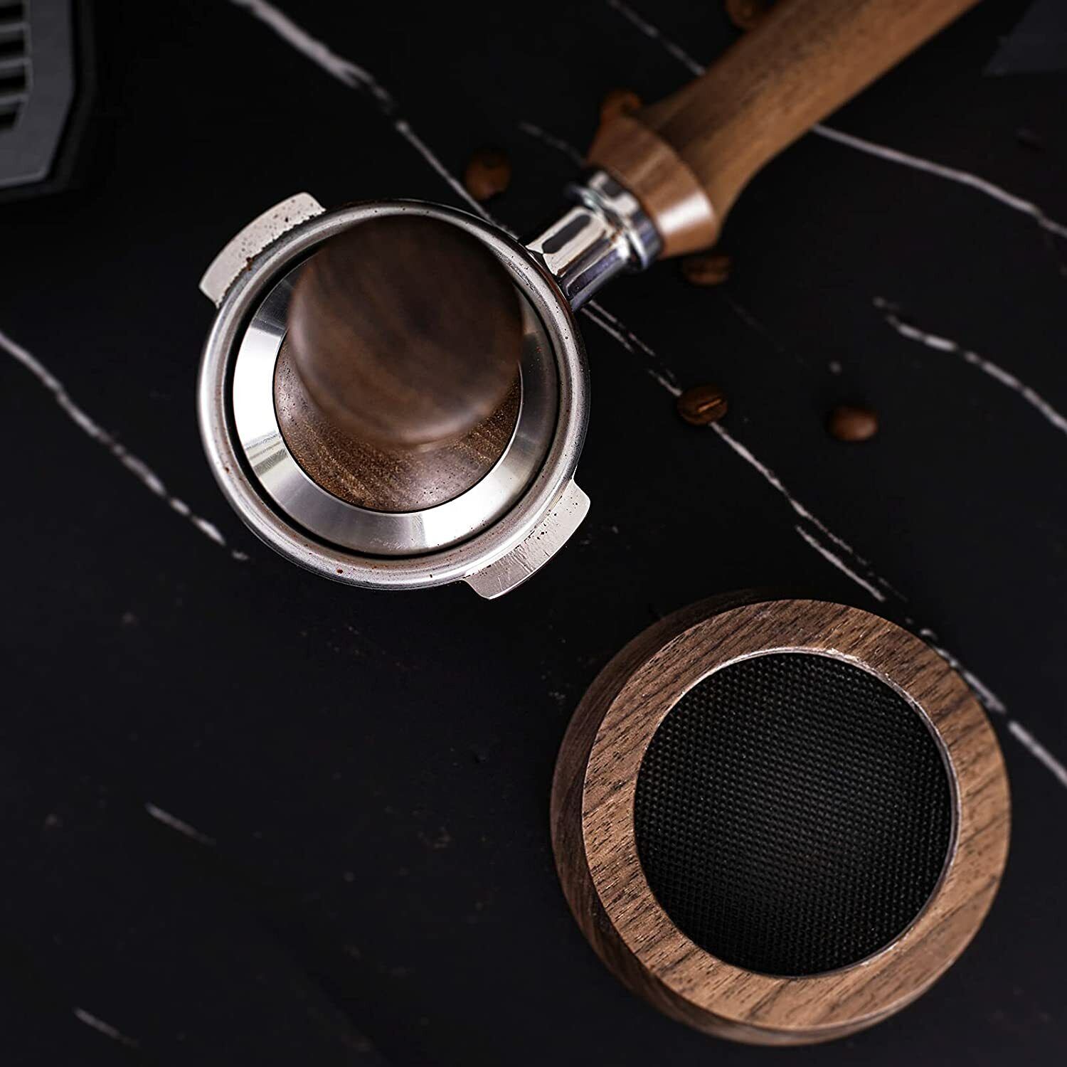 CrossCreek Espresso Tamper with Walnut Handle