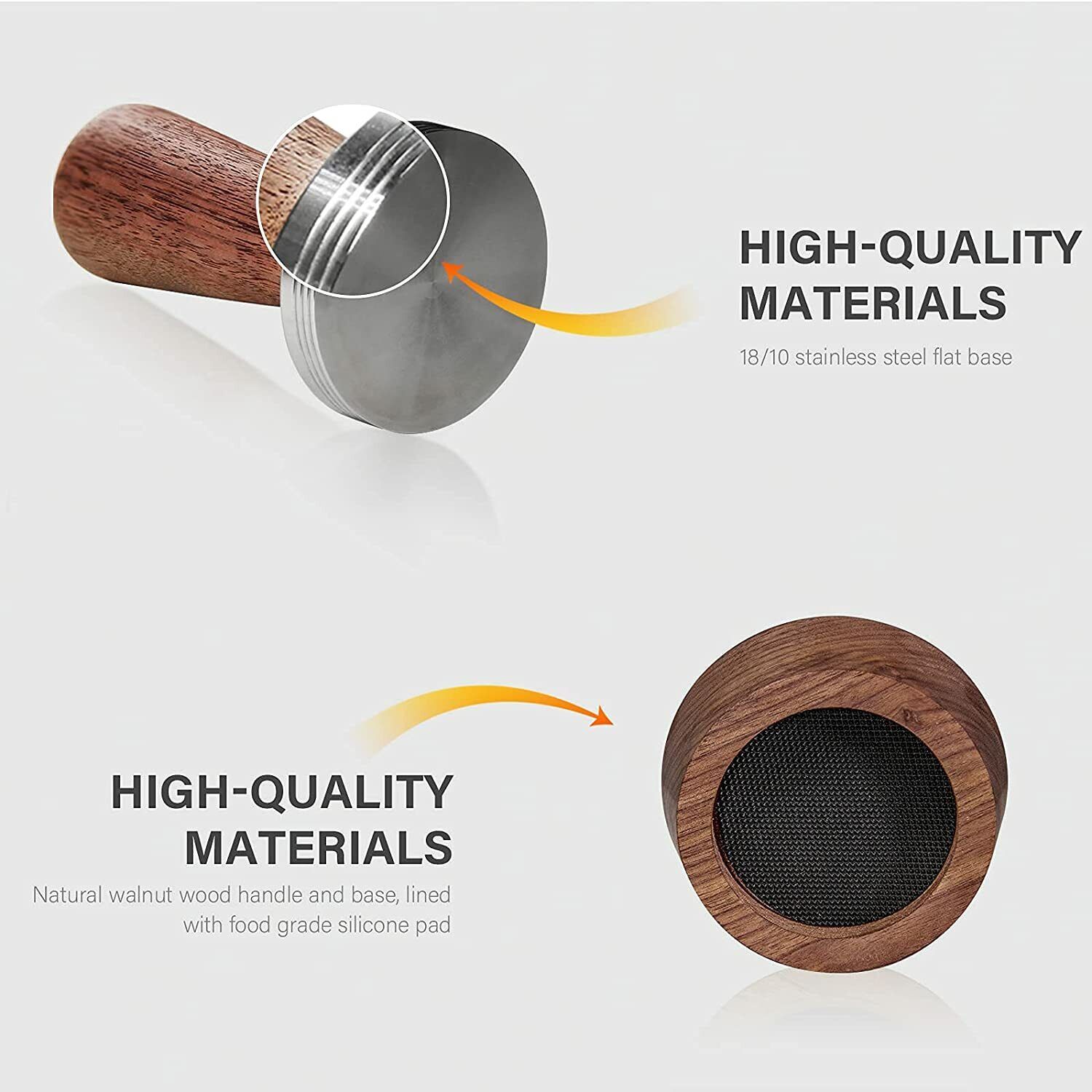 CrossCreek Espresso Tamper with Walnut Handle