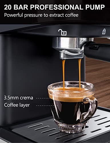 ICUIRE 20 Bar Espresso Maker with Milk Frother