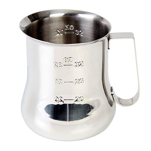 40-Ounce Espresso Milk Pitcher with Measuring Scale