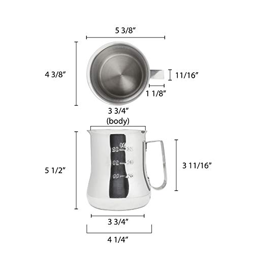40-Ounce Espresso Milk Pitcher with Measuring Scale