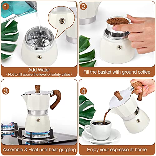 Premium Aluminum Moka Italian Greca Coffee Maker - 5oz
