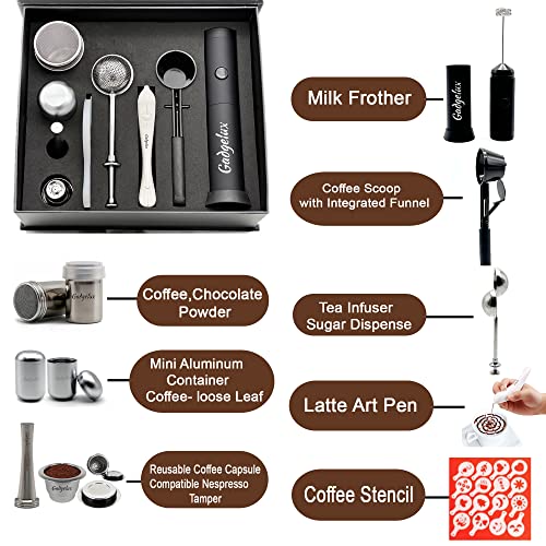 Barista Gift Set: Espresso Pods, Milk Frother, Coffee Accessories