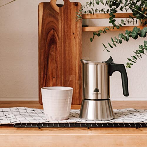 Italian Stainless Steel Espresso Maker | Moka Pot Induction
