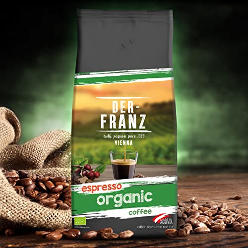 DER-FRANZ Espresso Organic Coffee, Whole Bean, 1000 g
