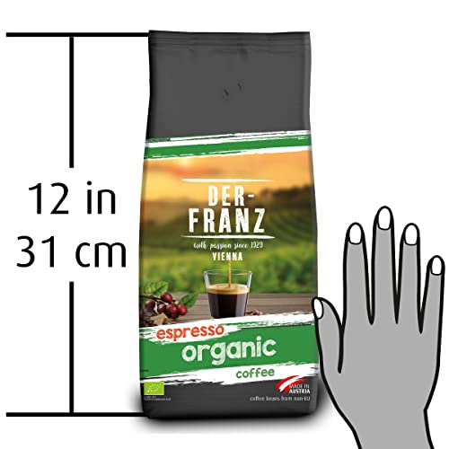 DER-FRANZ Espresso Organic Coffee, Whole Bean, 1000 g