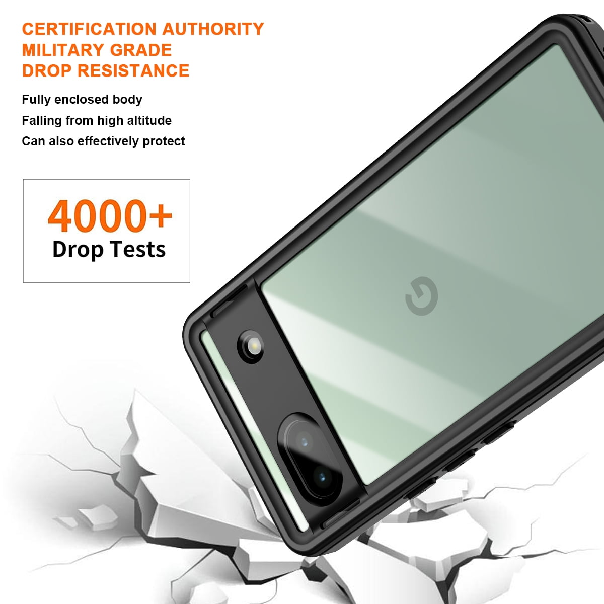 Rugged IP68 Waterproof Cover for Google Pixel 6A
