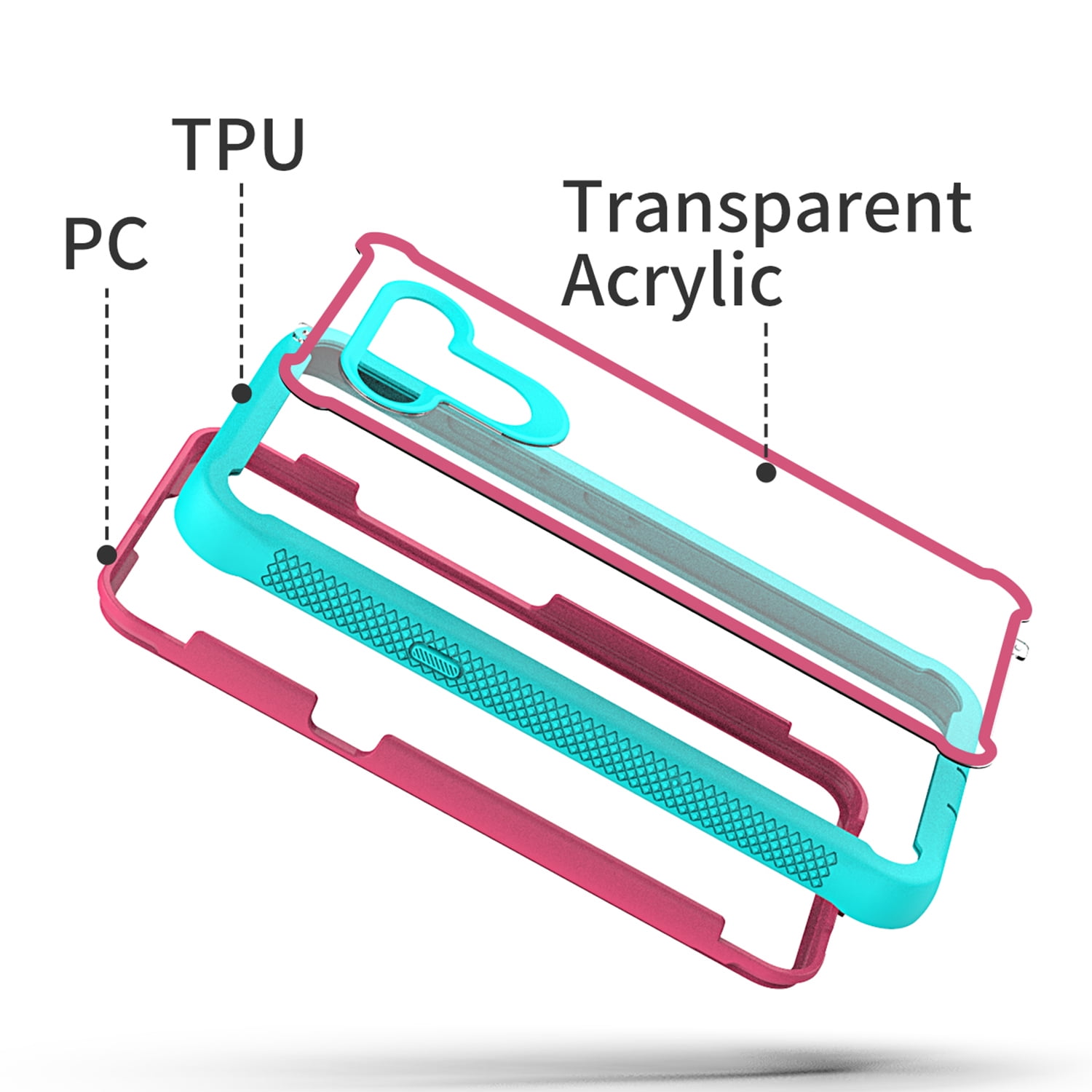 Blue/Pink Dual Layer Hybrid Case for LG Stylo 6