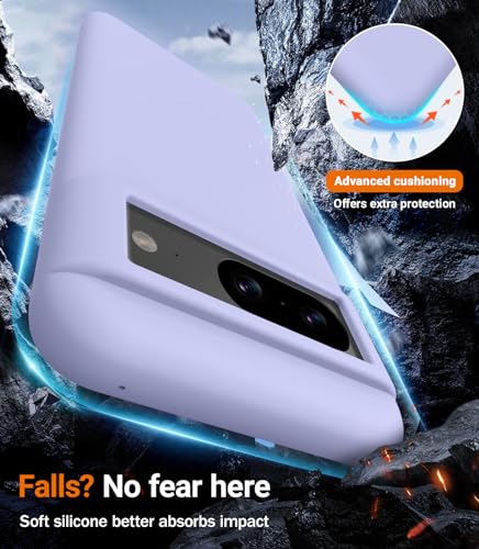 OTOFLY Slim Silicone Case for Google Pixel 8 (Light Purple)