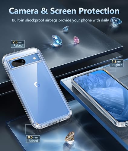 Clear Rugged Case for Google-Pixel 8a: Military Grade Protection