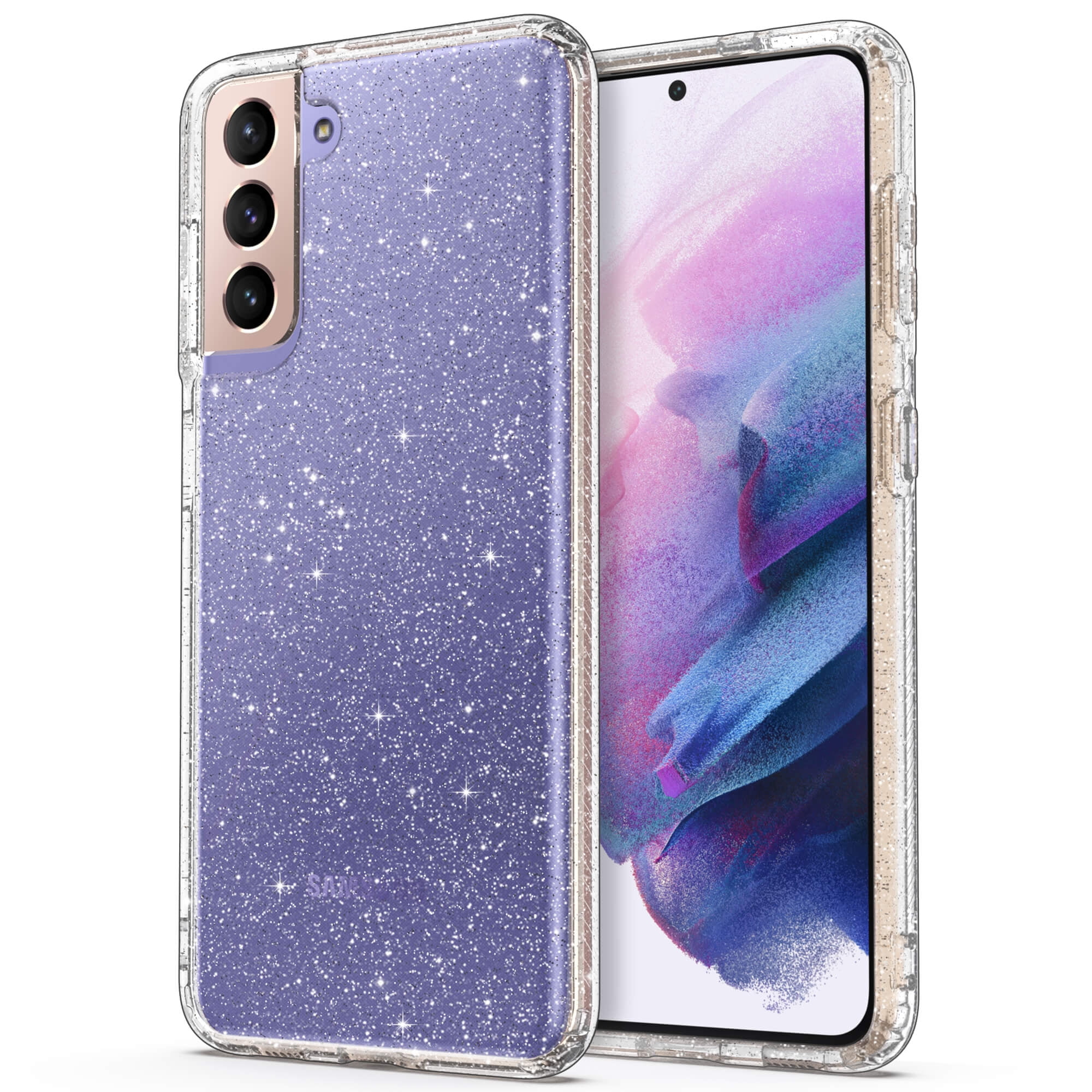 Samsung S21 Clear Glitter Bumper Phone Case