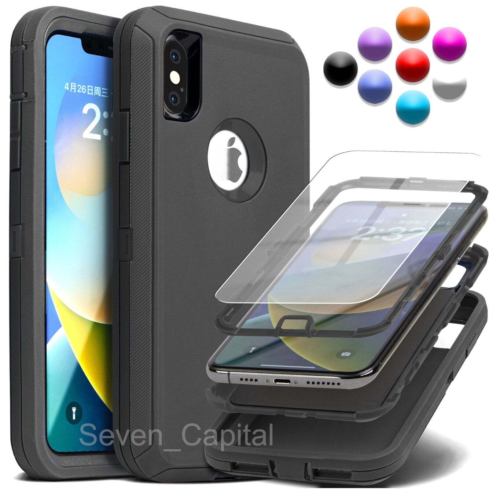 Shockproof Rugged Hard Cover Case for iPhone X XS XR Max