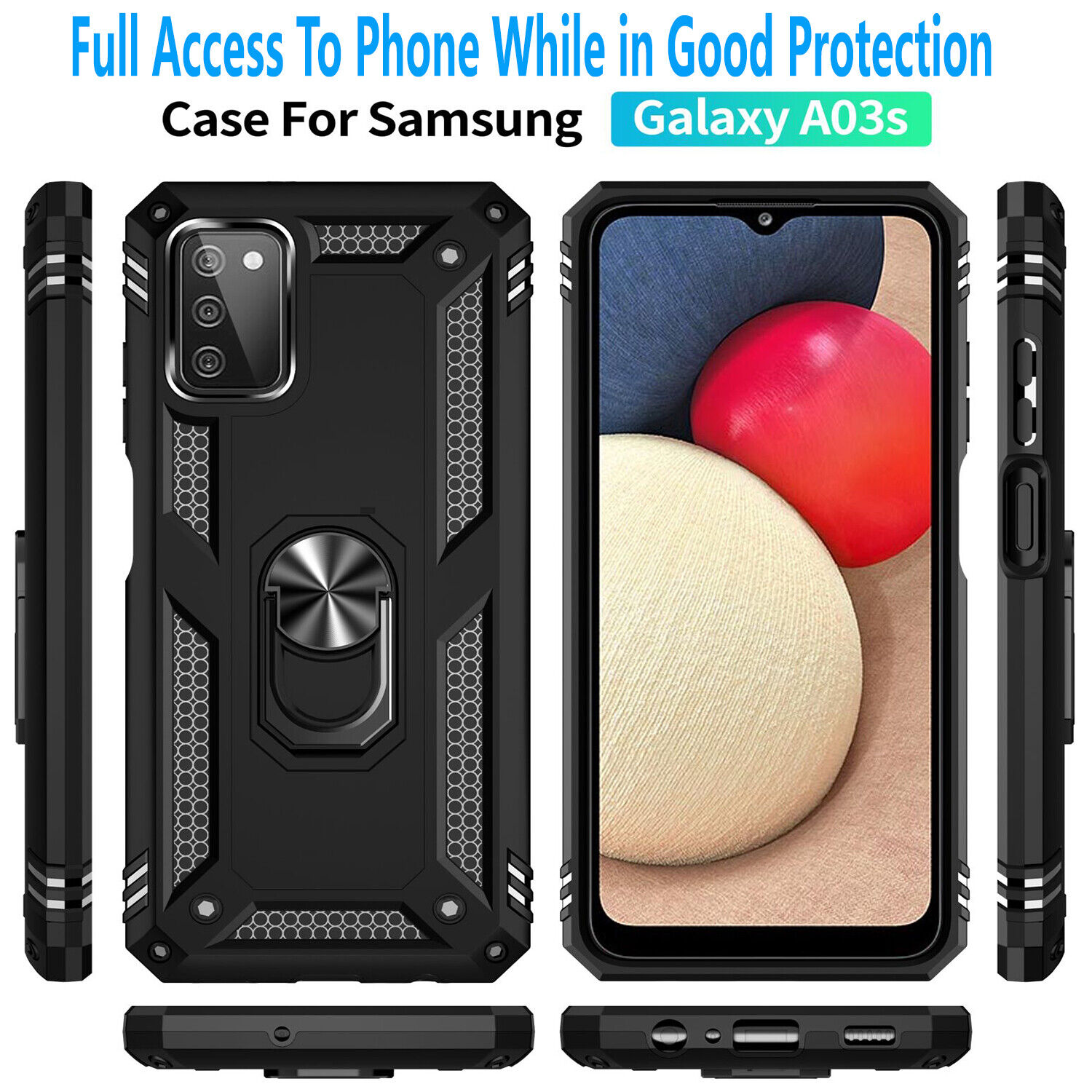 Samsung Galaxy A03S Shockproof Case + Glass Protector