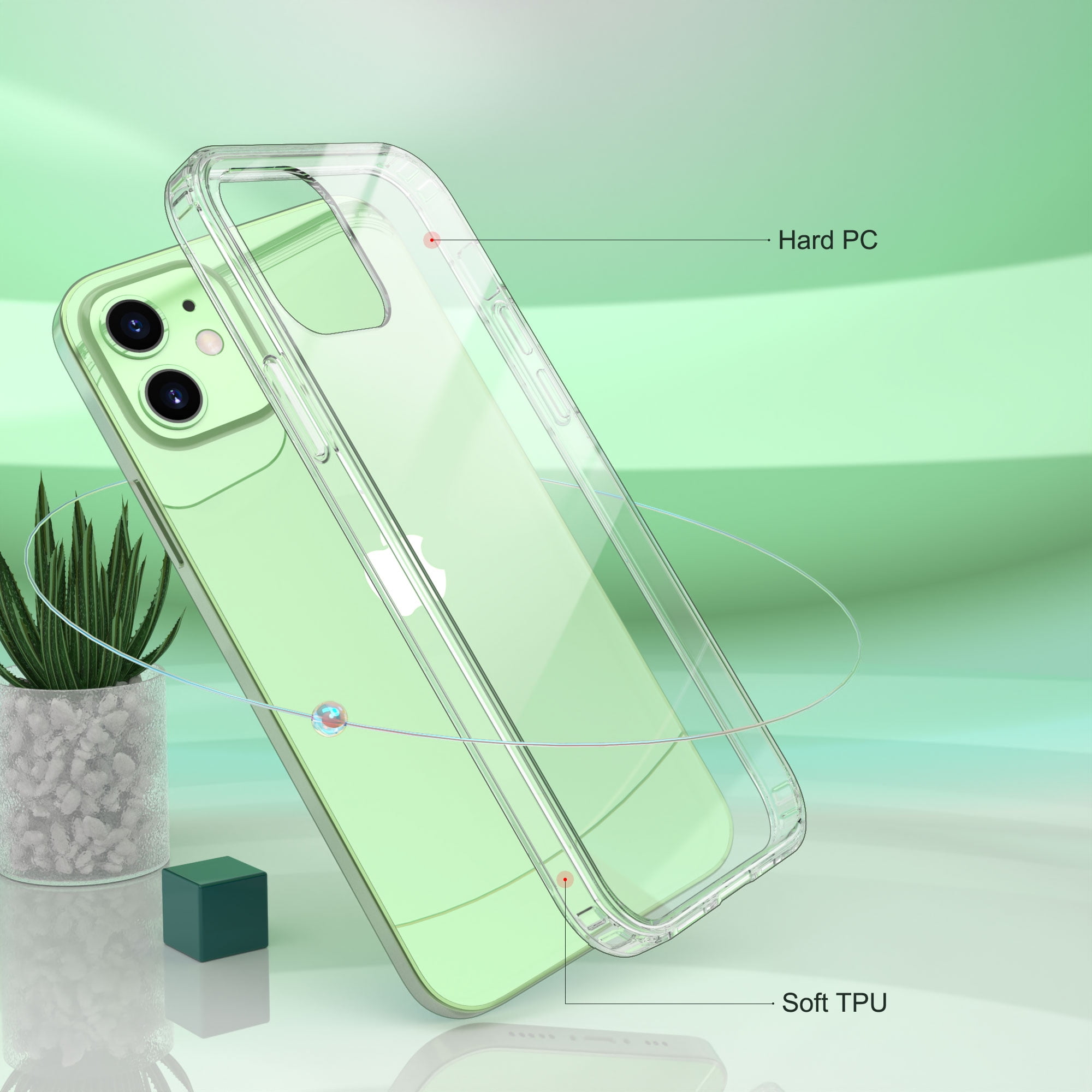 ULAK Clear Anti-Scratch Shockproof Bumper iPhone 12/12 Pro Case