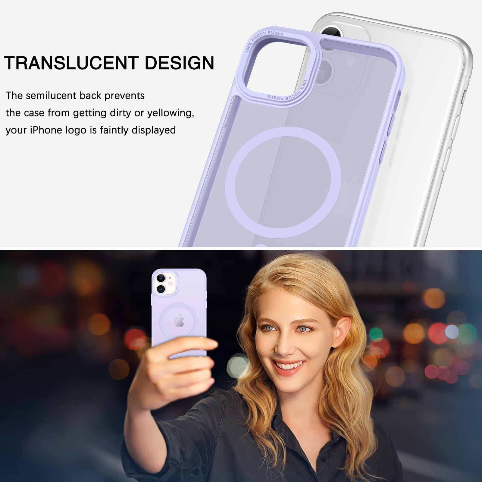 BENTOBEN iPhone 11 Slim Translucent Matte Purple Case