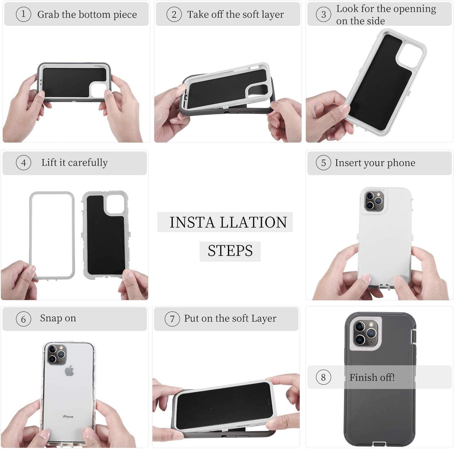 iPhone 11 Heavy Duty Shockproof Rubber Case Black