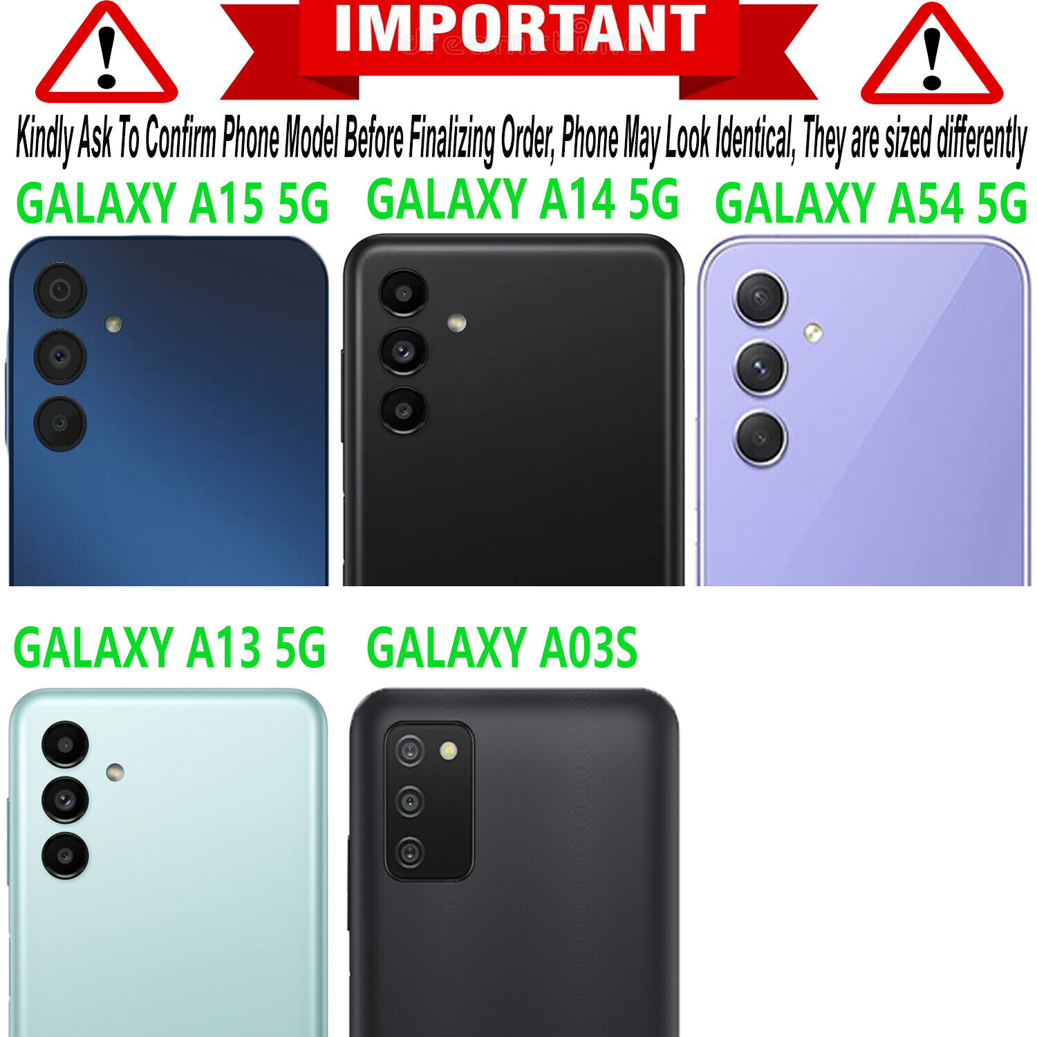 Samsung Galaxy A15 A14 5G A54 A35 A03S A13 Shockproof Case with Glass Cover
