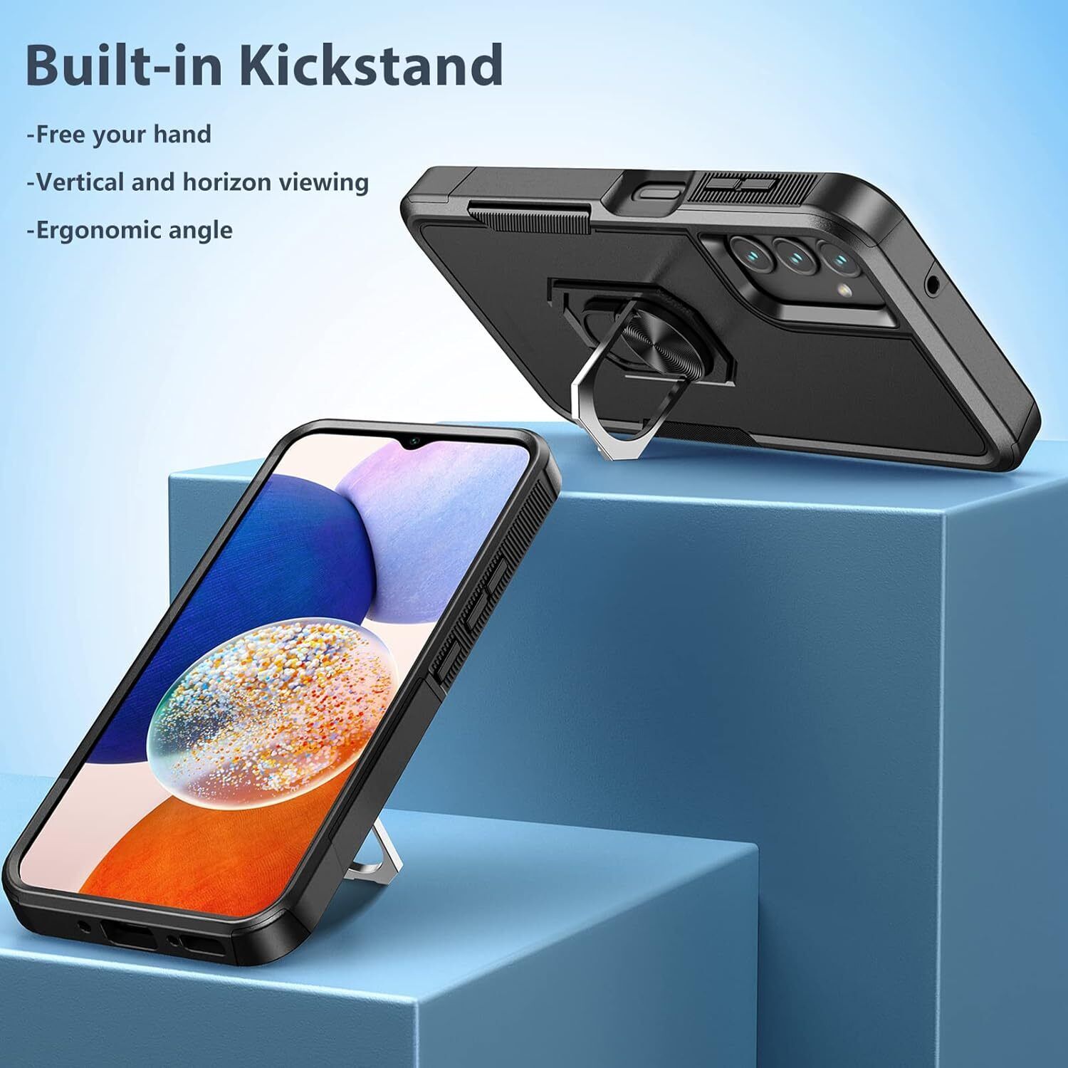 Samsung Galaxy A15 A14 5G A54 A35 A03S A13 Shockproof Case with Glass Cover