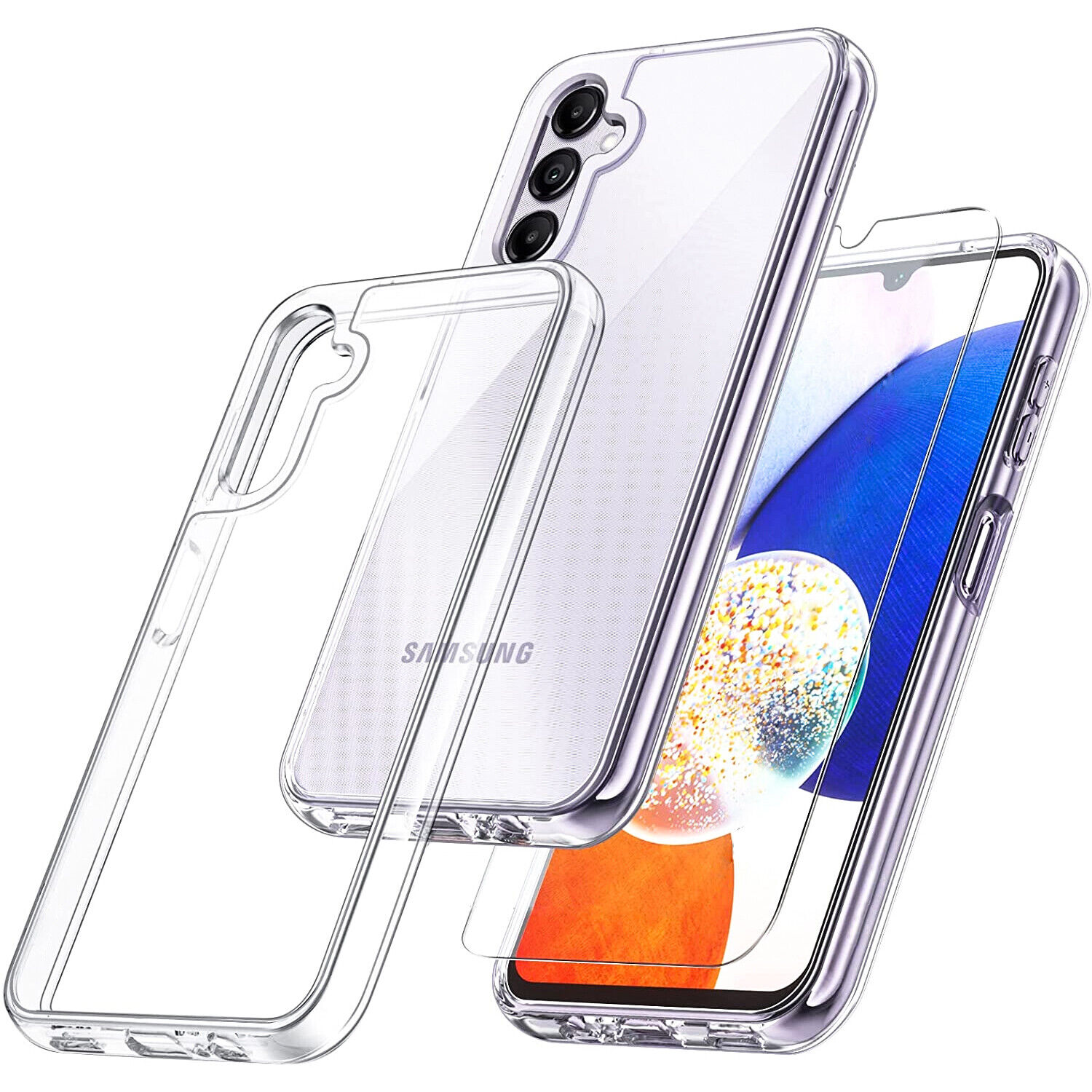 Samsung Galaxy A15 5G A14 A54 A03s A23 A13 A32 A25 Phone Case with Screen Cover