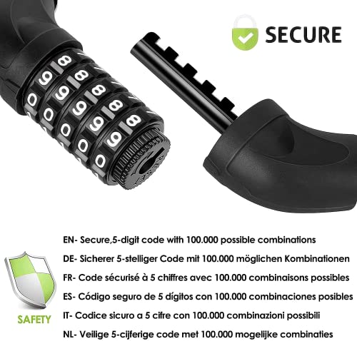 Heavy Duty Bike Chain Lock with 5-Digit Code