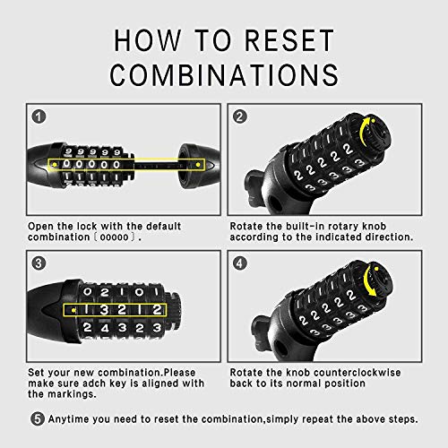 High-Security 5-Digit Bicycle Combination Lock