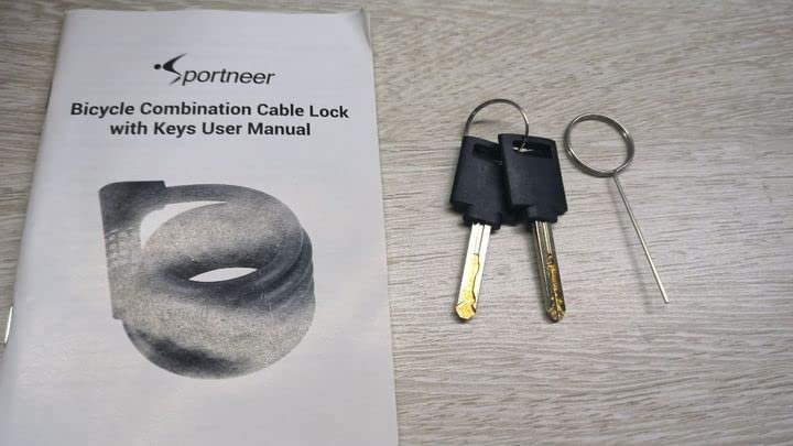 Sportneer 4-Digit Bike Lock Cable for E-Bikes