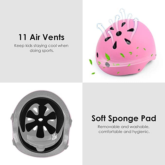 Kids' 7-Piece Safety Gear Set, Pink
