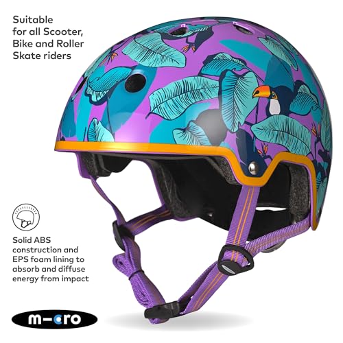 Printed Bike/Scooter Helmet | Adjustable Headwear | Purple