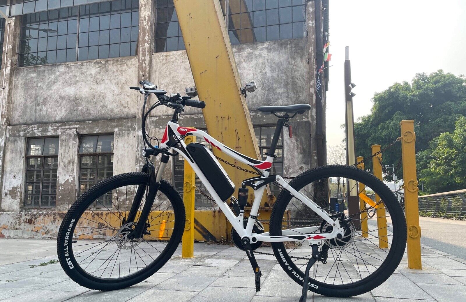 Full Suspension Electric Mountain Bike with Throttle