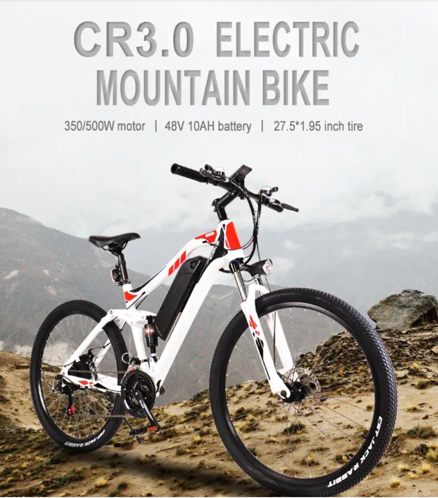Full Suspension Electric Mountain Bike with Throttle