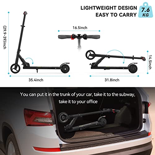 MEGAWHEELS Kids Electric Scooter, Foldable & Speedy (Black)