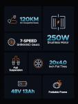 ENGWE Folding E-Bike, 250W, 20"×4.0", 48V 13Ah