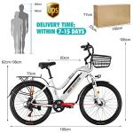 Hyuhome 2022 26" E-Bike for Women Adult (White)