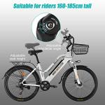 Hyuhome 2022 26" E-Bike for Women Adult (White)