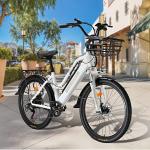 Hyuhome 2022 26" E-Bike for Women Adult (White)
