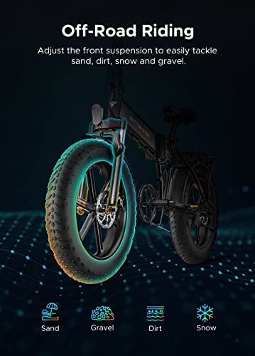 ENGWE Folding Electric Bike, All Terrain Fat Tires, 7-Speed