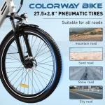 COLORWAY Electric Bike: 27.5‘’ ×2.8, 7-Speed, 250W Motor
