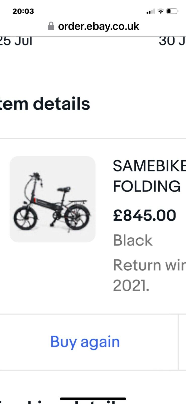 Black electric folding bike