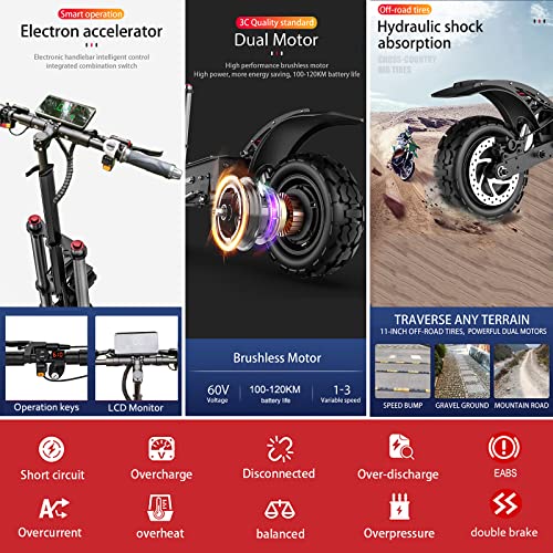 Offroad Electric Scooter with Dual Motor and Lithium Battery