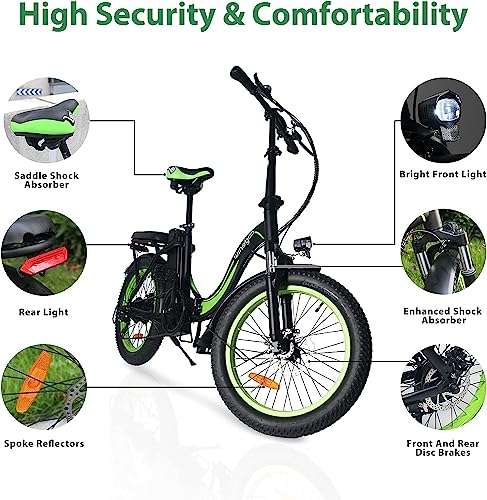 Windgoo Folding Electric Bike, All Terrain, 7-Speed, 20" Tire
